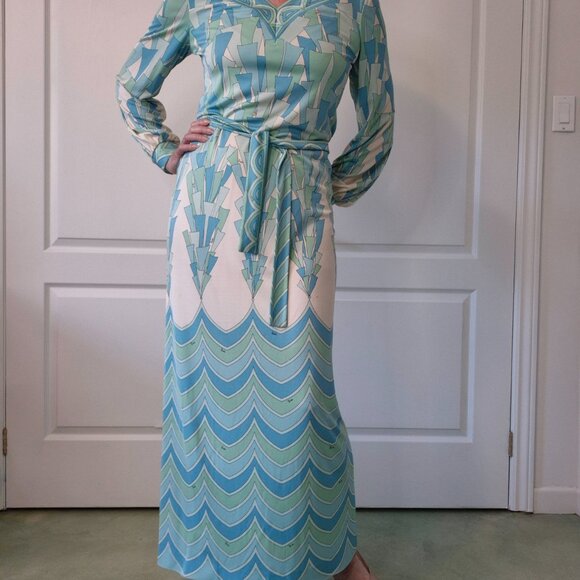 Emilio Pucci Dresses & Skirts - Rare Vintage 60s–70s Emilio Pucci Silk Jersey Maxi Dress | Signed | Size 12